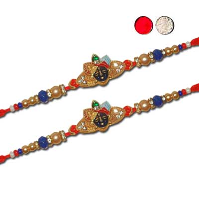 "Zardosi  Krishna Rakhi - ZR-5520 A- Code 048 (2 RAKHIS) - Click here to View more details about this Product